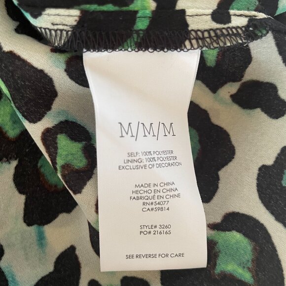 Cabi ‎ Green Jungle Print Cheetah Top, Sleeveless Size M, 3260 - Picture 5 of 7